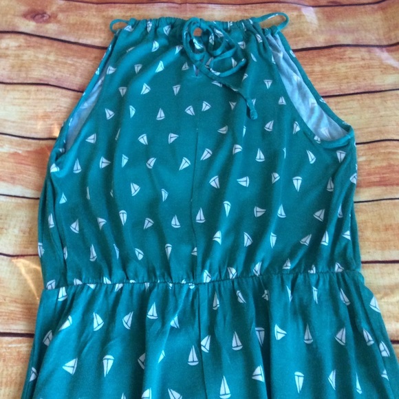 Old Navy Green Sailboat Sundress Sz M #169 - Picture 4 of 5